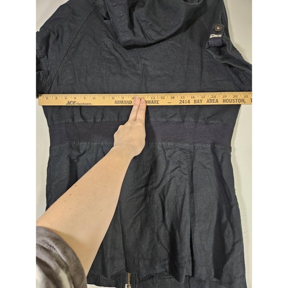 Converse Women's Black Short Sleeve Zippered Hooded Shirt Dress Skater Grunge - Picture 13 of 16